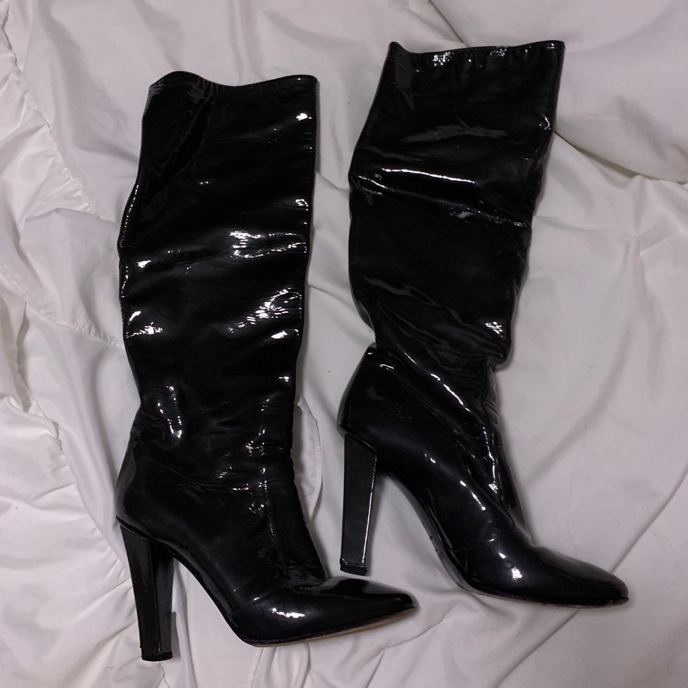 Jimmy Choo Patent Leather Knee High Boots